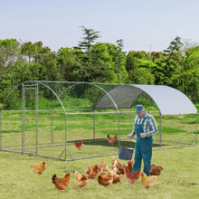 Load image into Gallery viewer, Gymax Large Metal Chicken Coop Outdoor Galvanized Dome Cage w/ Cover 9 ft x 19 ft