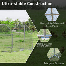 Load image into Gallery viewer, Gymax Large Metal Chicken Coop Outdoor Galvanized Dome Cage w/ Cover 9 ft x 19 ft