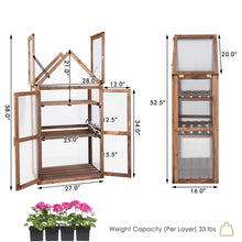 Load image into Gallery viewer, Gymax Wooden Cold Frame Greenhouse Raised Planter Protection for Vegetable and Flower