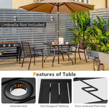 Load image into Gallery viewer, Gymax 3PCS Patio Dining Set Stackable Chairs Armrest Table W/Umbrella Hole
