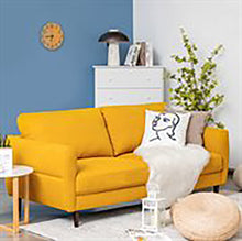 Load image into Gallery viewer, Gymax 72'' Fabric Sofa Couch Living Room Small Apartment Furniture w/ Wood Legs Yellow