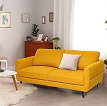 Load image into Gallery viewer, Gymax 72'' Fabric Sofa Couch Living Room Small Apartment Furniture w/ Wood Legs Yellow