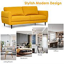 Load image into Gallery viewer, Gymax 72'' Fabric Sofa Couch Living Room Small Apartment Furniture w/ Wood Legs Yellow