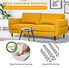 Load image into Gallery viewer, Gymax 72'' Fabric Sofa Couch Living Room Small Apartment Furniture w/ Wood Legs Yellow