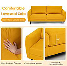 Load image into Gallery viewer, Gymax 72'' Fabric Sofa Couch Living Room Small Apartment Furniture w/ Wood Legs Yellow