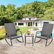 Load image into Gallery viewer, Gymax 3PCS Rattan Bistro Rocking Chair Set Patio Furniture Set w/ Cushions