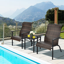 Load image into Gallery viewer, Gymax 3PCS Rattan Bistro Chair Set Patio Furniture Set W/Table