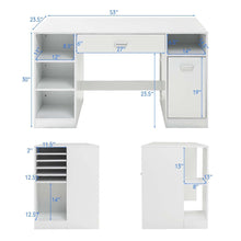 Load image into Gallery viewer, Gymax Sewing Craft Table Home Office Computer Desk w/ Storage Shelves & Drawer