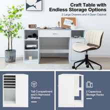 Load image into Gallery viewer, Gymax Sewing Craft Table Home Office Computer Desk w/ Storage Shelves & Drawer