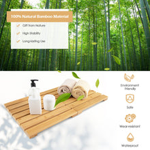 Load image into Gallery viewer, Gymax Bamboo Bath Mat Foldable Shower Mat w/ Non-slip Pads & Slatted Design