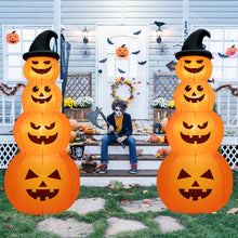 Load image into Gallery viewer, Gymax 8 ft Inflatable Halloween Pumpkins Stack Holiday Decor w/ Built-in LED Lights