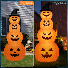 Load image into Gallery viewer, Gymax 8 ft Inflatable Halloween Pumpkins Stack Holiday Decor w/ Built-in LED Lights