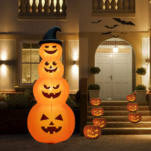 Load image into Gallery viewer, Gymax 8 ft Inflatable Halloween Pumpkins Stack Holiday Decor w/ Built-in LED Lights