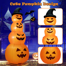 Load image into Gallery viewer, Gymax 8 ft Inflatable Halloween Pumpkins Stack Holiday Decor w/ Built-in LED Lights