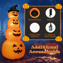 Load image into Gallery viewer, Gymax 8 ft Inflatable Halloween Pumpkins Stack Holiday Decor w/ Built-in LED Lights