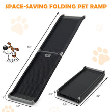 Load image into Gallery viewer, Gymax 63''Upgrade Folding Pet Ramp Portable Dog Ramp w/Steel Frame For SUV Truck Car