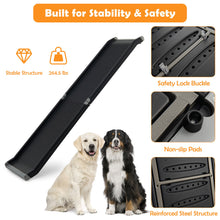 Load image into Gallery viewer, Gymax 63''Upgrade Folding Pet Ramp Portable Dog Ramp w/Steel Frame For SUV Truck Car