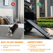 Load image into Gallery viewer, Gymax 63''Upgrade Folding Pet Ramp Portable Dog Ramp w/Steel Frame For SUV Truck Car