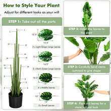 Load image into Gallery viewer, Gymax 5FT Artificial Tree 2-Pack Faux Monstera Deliciosa Plant for Indoor & Outdoor