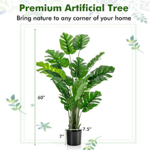 Load image into Gallery viewer, Gymax 5FT Artificial Tree 2-Pack Faux Monstera Deliciosa Plant for Indoor & Outdoor