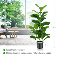 Load image into Gallery viewer, Gymax Artificial Tree 2-Pack Artificial Fiddle Leaf Fig Tree forIndoor & Outdoor