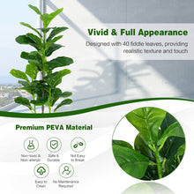 Load image into Gallery viewer, Gymax Artificial Tree 2-Pack Artificial Fiddle Leaf Fig Tree forIndoor & Outdoor