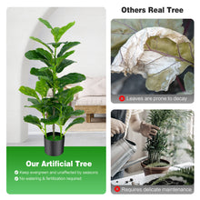 Load image into Gallery viewer, Gymax Artificial Tree 2-Pack Artificial Fiddle Leaf Fig Tree forIndoor & Outdoor