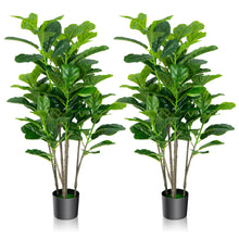Load image into Gallery viewer, Gymax 51''Artificial Tree 2-Pack Artificial Fiddle Leaf Fig Tree for Indoor Outdoor