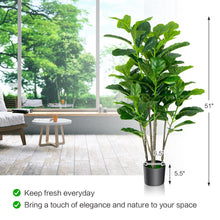 Load image into Gallery viewer, Gymax 51''Artificial Tree 2-Pack Artificial Fiddle Leaf Fig Tree for Indoor Outdoor