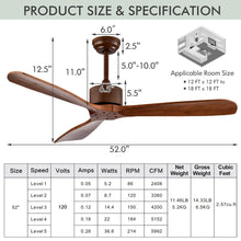 Load image into Gallery viewer, Gymax 52''Modern Ceiling Fan Indoor Outdoor Brushed Nickel Finish w/Remote