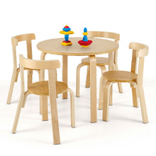 Load image into Gallery viewer, Gymax 5-Piece Kids Wooden Curved Back Activity Table & Chair Set w/Toy Bricks
