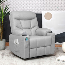 Load image into Gallery viewer, Gymax Massage Rocking Recliner Chair 360 Degree Swivel Fabric Single Sofa w/ Heating