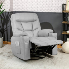 Load image into Gallery viewer, Gymax Massage Rocking Recliner Chair 360 Degree Swivel Fabric Single Sofa w/ Heating