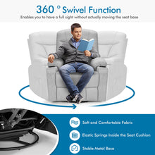 Load image into Gallery viewer, Gymax Massage Rocking Recliner Chair 360 Degree Swivel Fabric Single Sofa w/ Heating