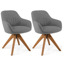 Load image into Gallery viewer, Gymax Set of 2 Swivel Accent Chair Modern Desk Armchair Home Office w/ Wood Legs