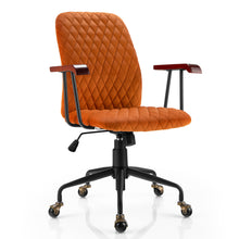 Load image into Gallery viewer, Gymax Velvet Home Office Chair Swivel Adjustable Task Chair w/ Wooden Armrest