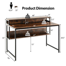 Load image into Gallery viewer, Gymax 48'' Computer Desk Home Office Writing Study Table w/ Monitor Stand Storage Shelf