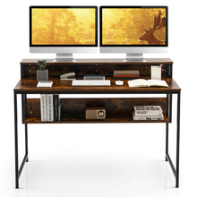 Load image into Gallery viewer, Gymax 48'' Computer Desk Home Office Writing Study Table w/ Monitor Stand Storage Shelf
