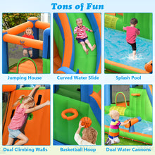 Load image into Gallery viewer, Gymax Inflatable Water Slide Giant Bounce Castle w/ Dual Climbing Walls & 735W Blower