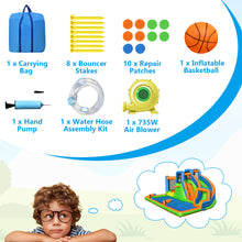 Load image into Gallery viewer, Gymax Inflatable Water Slide Giant Bounce Castle w/ Dual Climbing Walls & 735W Blower