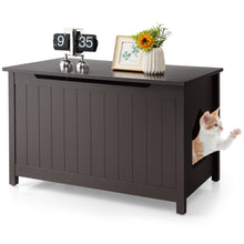 Load image into Gallery viewer, Gymax Wooden Enclosure Cat Litter Box w/ Top Opening Side Table Furniture
