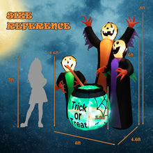 Load image into Gallery viewer, Gymax 8' Halloween Inflatable Witch Decor w/ Bright LED Lights & Pumpkin Faces