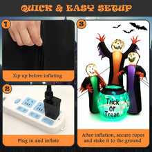 Load image into Gallery viewer, Gymax 8' Halloween Inflatable Witch Decor w/ Bright LED Lights & Pumpkin Faces