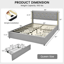 Load image into Gallery viewer, Gymax Queen Bed Frame Mattress Foundation with 4 Storage Drawers Silver