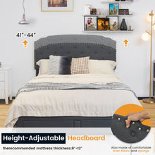 Load image into Gallery viewer, Gymax Queen Platform Bed Frame with 4 Storage Drawers Adjustable Headboard Grey