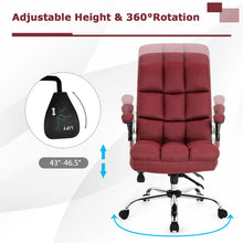 Load image into Gallery viewer, Gymax High Back Big & Tall Office Chair Adjustable Swivel w/ Flip-up Arm Red