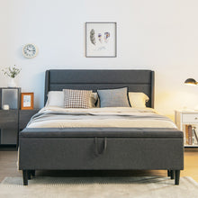 Load image into Gallery viewer, Gymax Full Upholstered Platform Bed Frame w/ Storage Ottoman Slats Support Grey