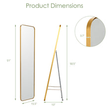 Load image into Gallery viewer, Gymax Full Length Wall Mounted Hanging Mirror with Stand Free Standing Body Mirror