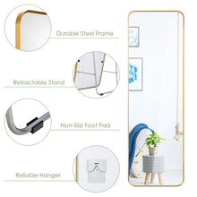 Load image into Gallery viewer, Gymax Full Length Wall Mounted Hanging Mirror with Stand Free Standing Body Mirror
