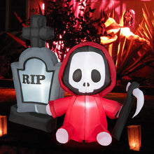 Load image into Gallery viewer, Gymax 5FT Halloween Inflatable Tombstone & Reaper Combo w/ LED & Waterproof Blower